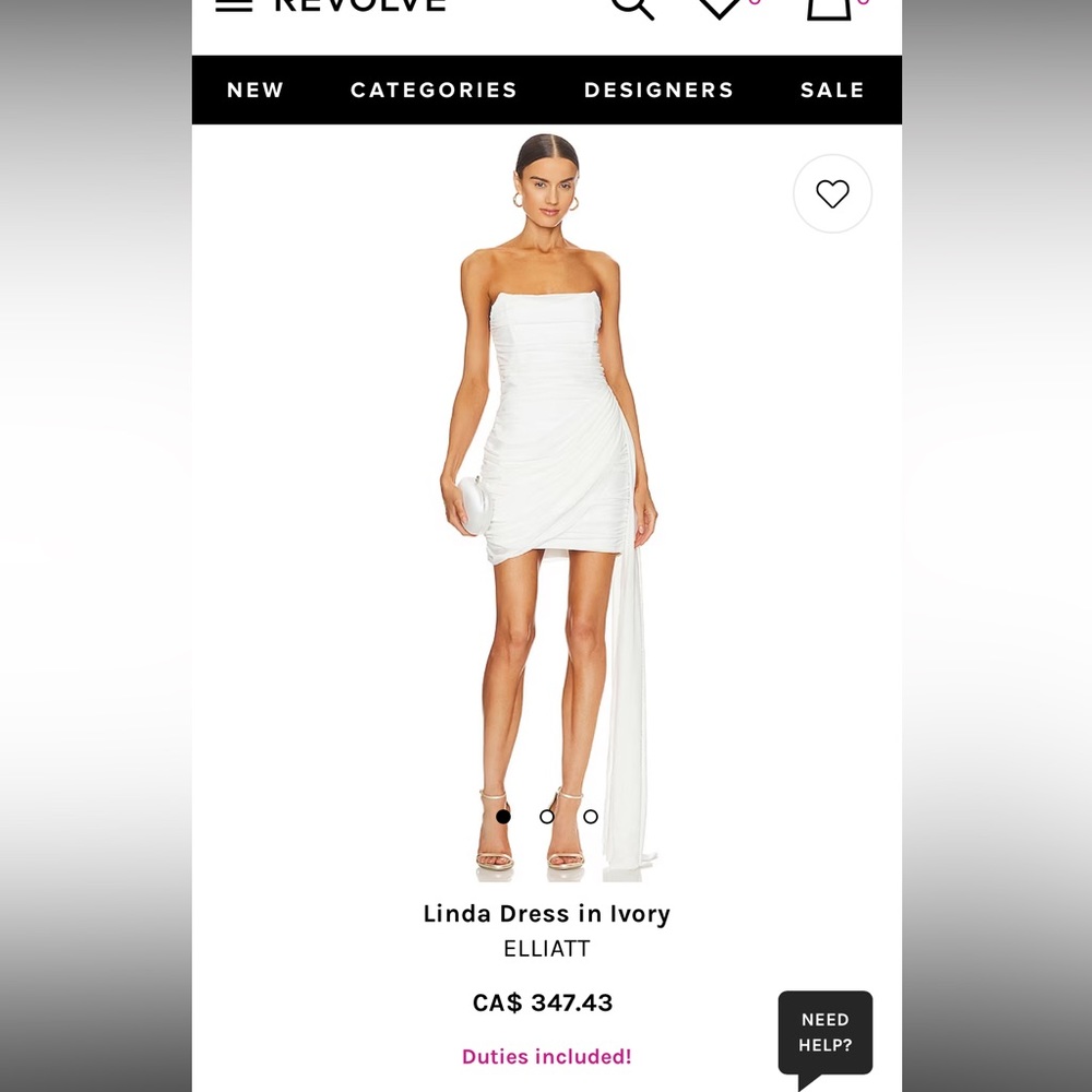 REVOLVE Elliatt Linda Dress in Ivory Size L